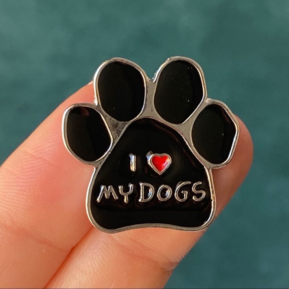 I Love My Dogs Paw Enamel Pin/ Brooch Lapel